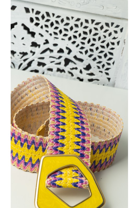 Pasek Boho - klamra yellow